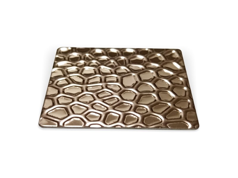 AISI 304 316 PVD Rose gold color honeycomb Patterned plate stainless steel texture Sheet