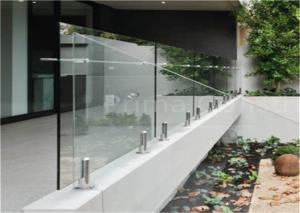 China CE Approved Tempered Frameless Glass Railing With Stainless Steel Spigots wholesale