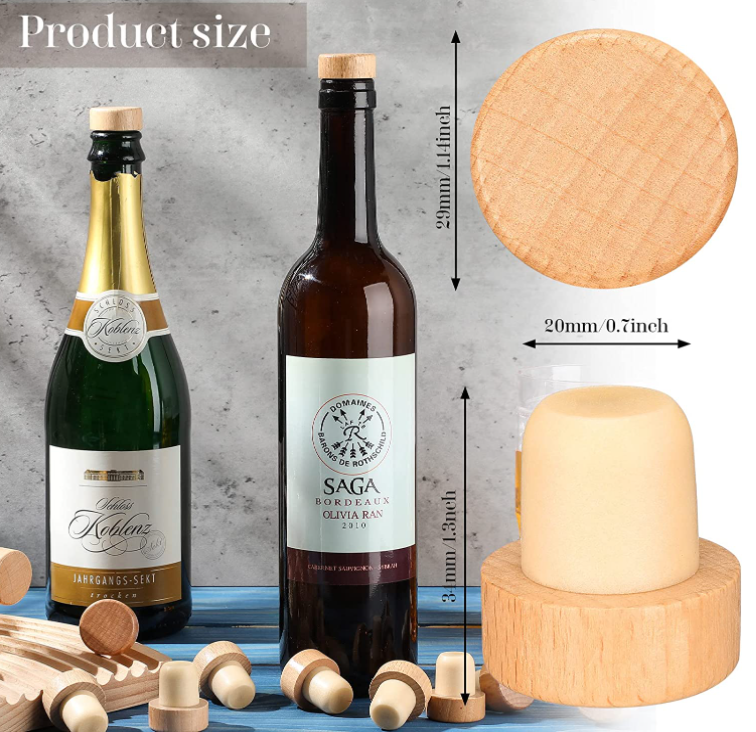 Clear T Cork Stopper Non Spill For Customized Whisky Bottles
