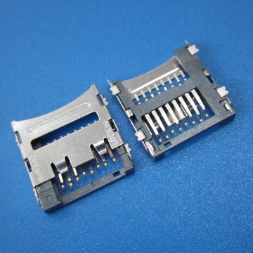 micro pcb SD push sim card connector 8pin smt，mini sd card socket