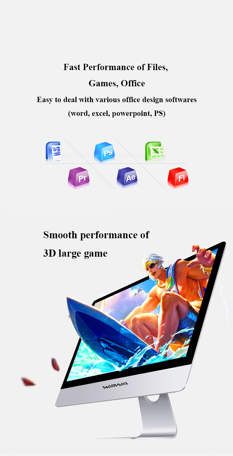 18.5 Inch Core I3 I5 I7 Led Aio Monoblock Barebone Touch All In One Pc For Designers