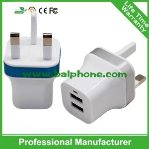 China UK Plug 2 usb wall usb charger 5V2.1A wholesale
