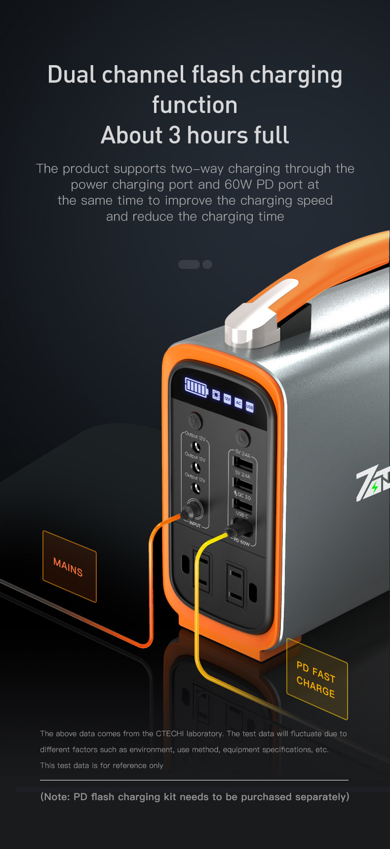 320Wh Portable Power Station Solar Battery Lifepo4 Outdoor Generator PSE UL