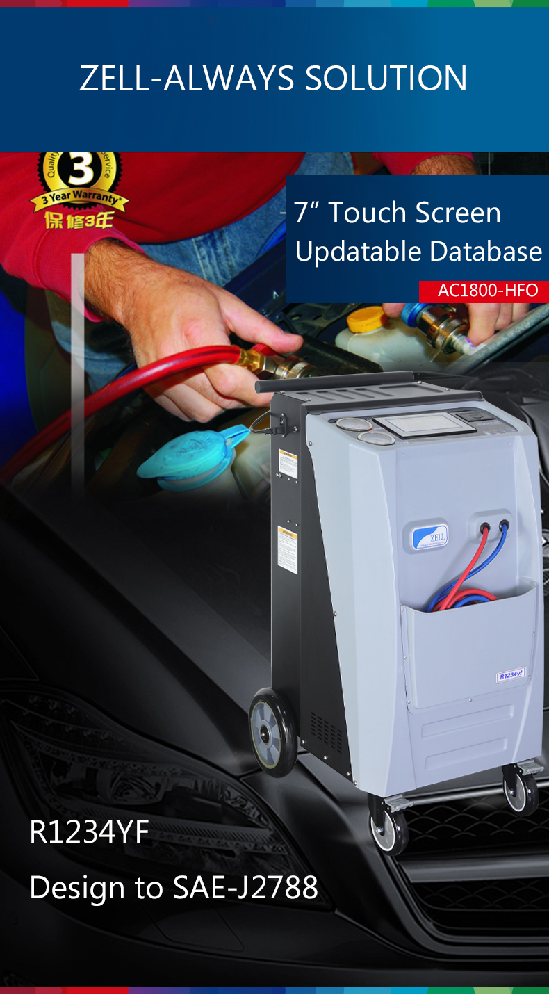 ZELL 1234YF AC Machine Refrigerant Recycling Car AC Service Station