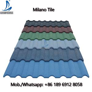 China San-gobuild Storm Resistance 0.4 mm Milano Tile Zinc Aluminum Corrugated Roofing Sheet for Nigeria wholesale