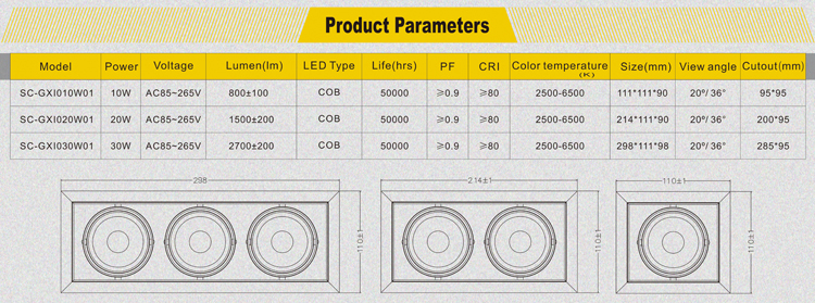 LED grille panel light manufacturer in China