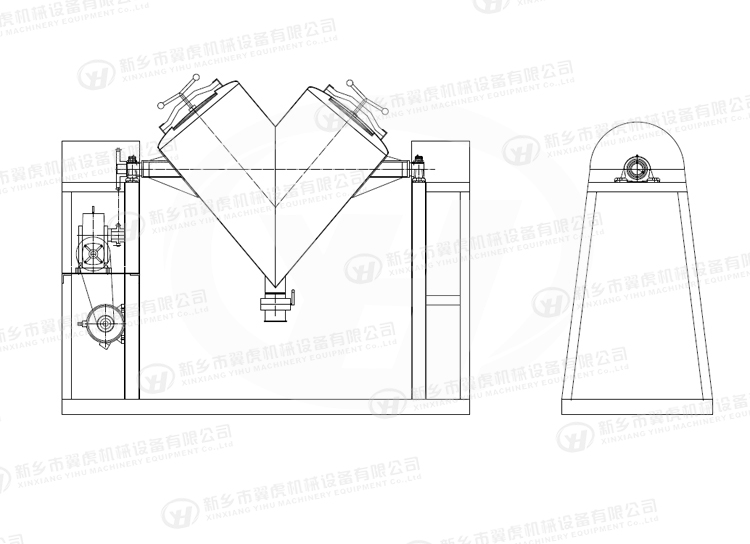 Professional SS304 V Mixer Machine Coating Additional Capabilities