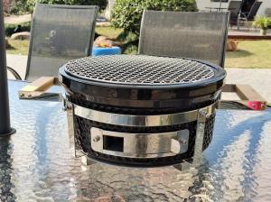 China Table Black Ceramic Kamado Grill BBQ Stainless Steel Kitchenware wholesale