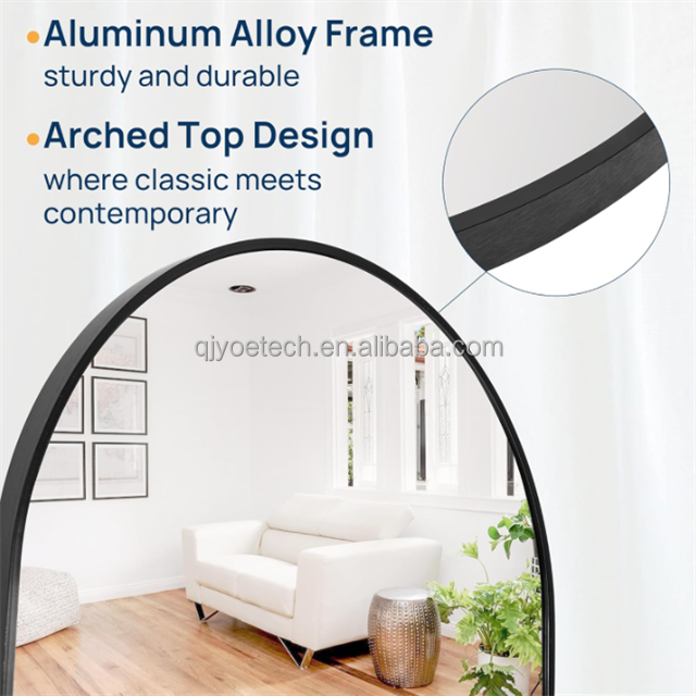 Living Room Modern Metal Frame Black Golden Rose Bathroom Mirror with Stand or Hook