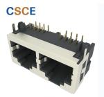 1×2 Female UV94V-0 Shielded RJ45 Jack Without LEDs