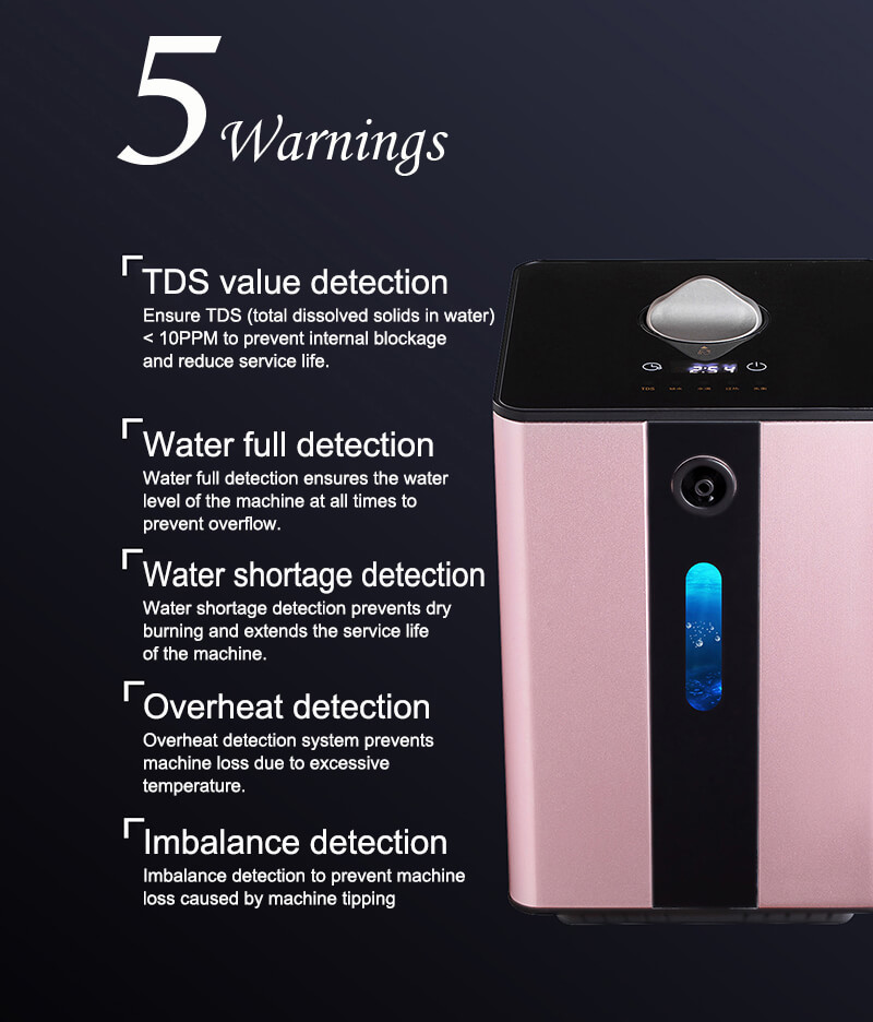 Hydrogen Inhalation Machine 225ml 150ml 99.99% Pure Health Gas Inhaler New Condition for Home Use WEIZI