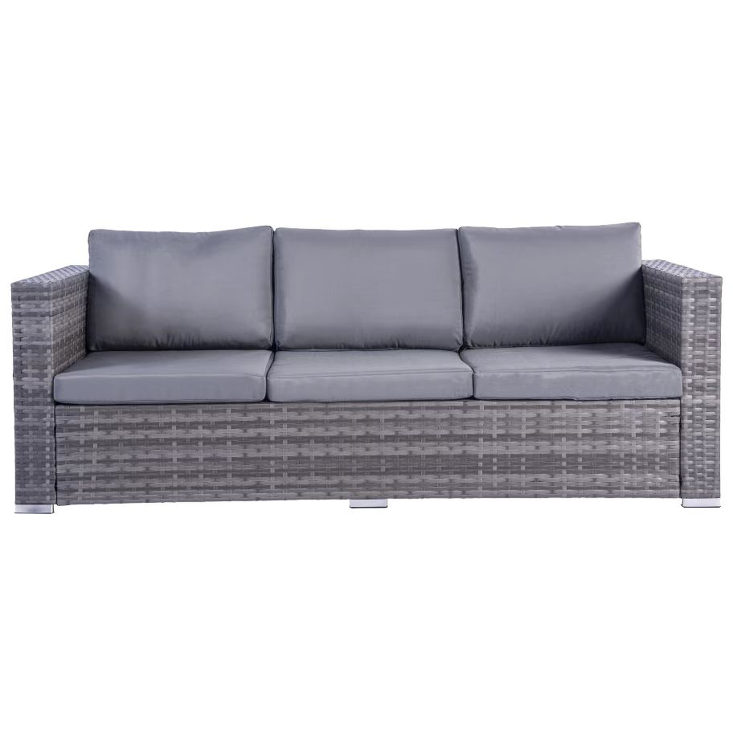 Outdoor Garden Furniture Wicker Rattan Sofa Set with Coffee Table in PE Rattan