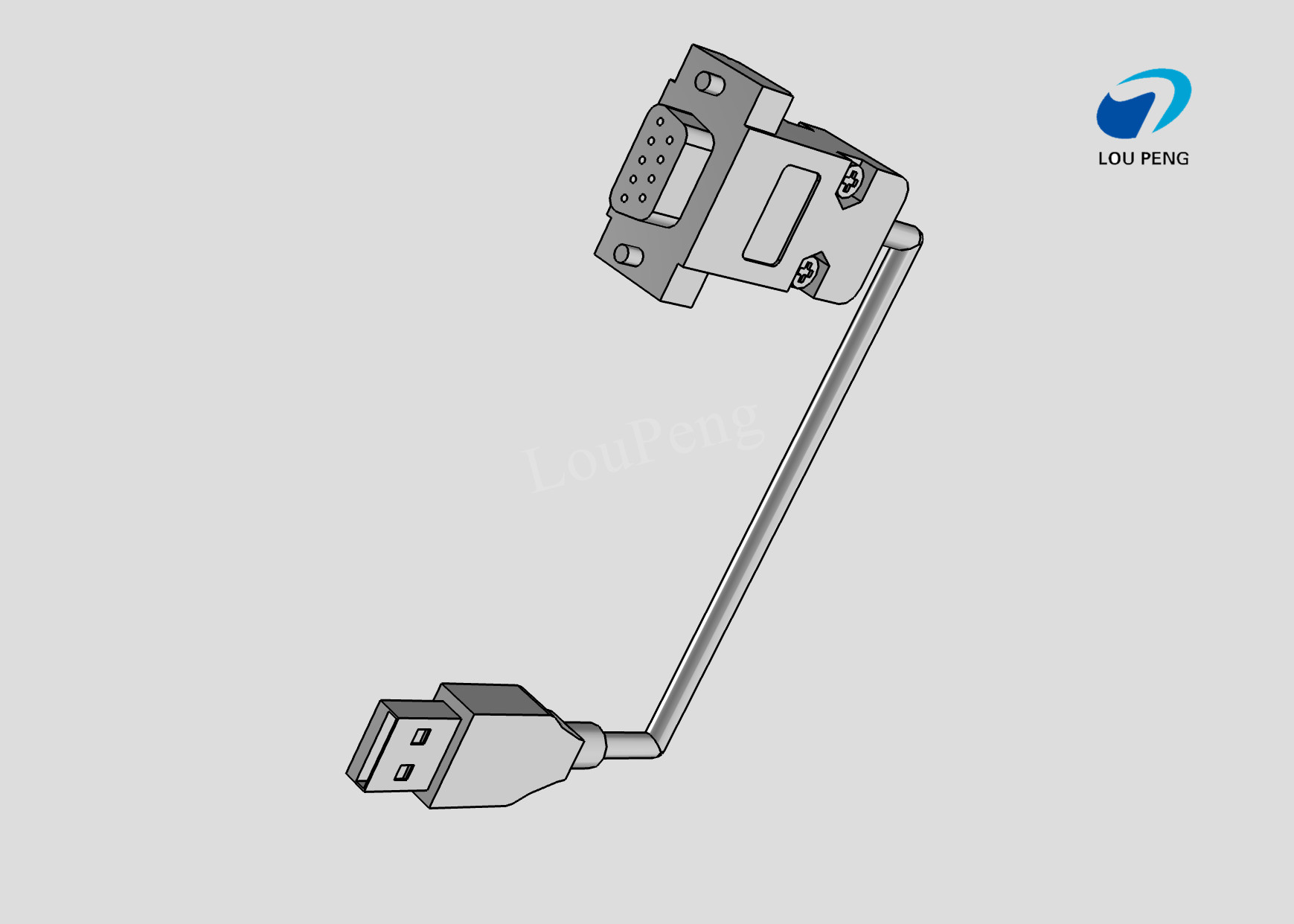 USB Cable Assemblies, USB 9-Position Plug, AM to D-SUB 9PIN Female, Double-Ended, Standard, 28AWG Wire Size, Black