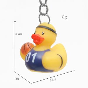 China Harmless Cute Sports Theme Mini Duck Keychains Gift For Kid'S Birthday Parties wholesale