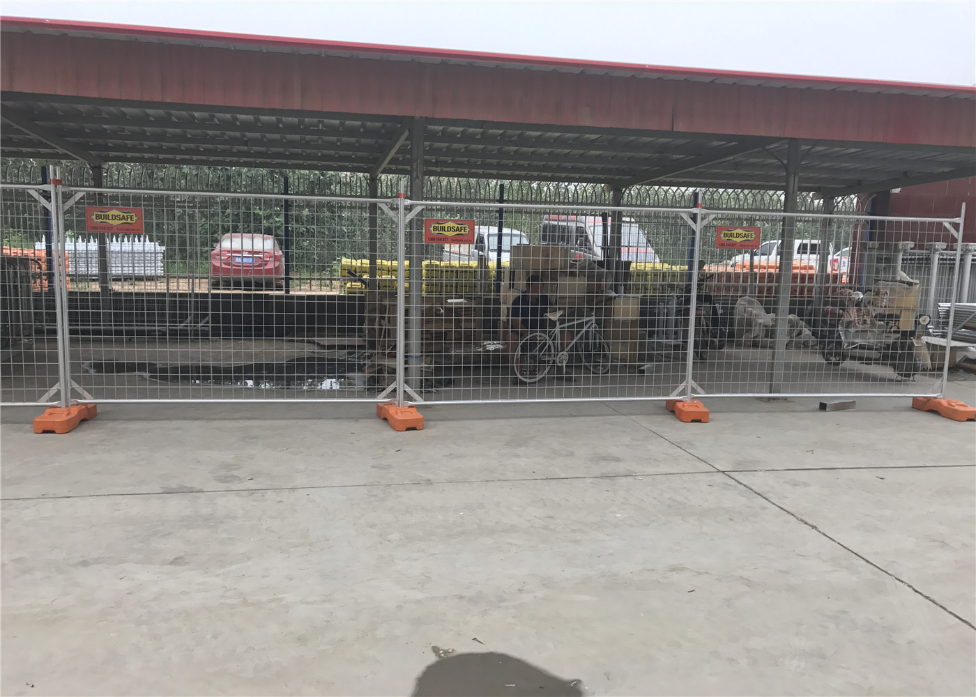 OD 32 Pipes Galvanized Fence Panels Construction Fence Rental Anti Climb