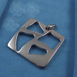 China 316L Stainless Steel Rectangle Square Shaped Necklace Pendant LPS0149 wholesale
