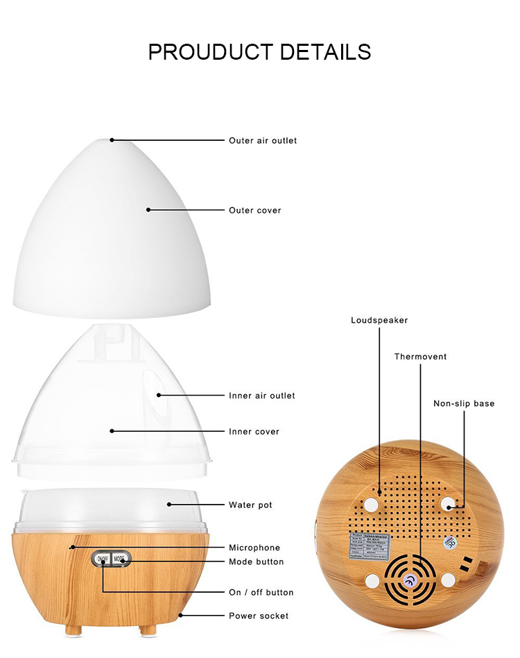 Big Eggs Shaped Aroma Diffuser Humidifier With Bluetooth App Control