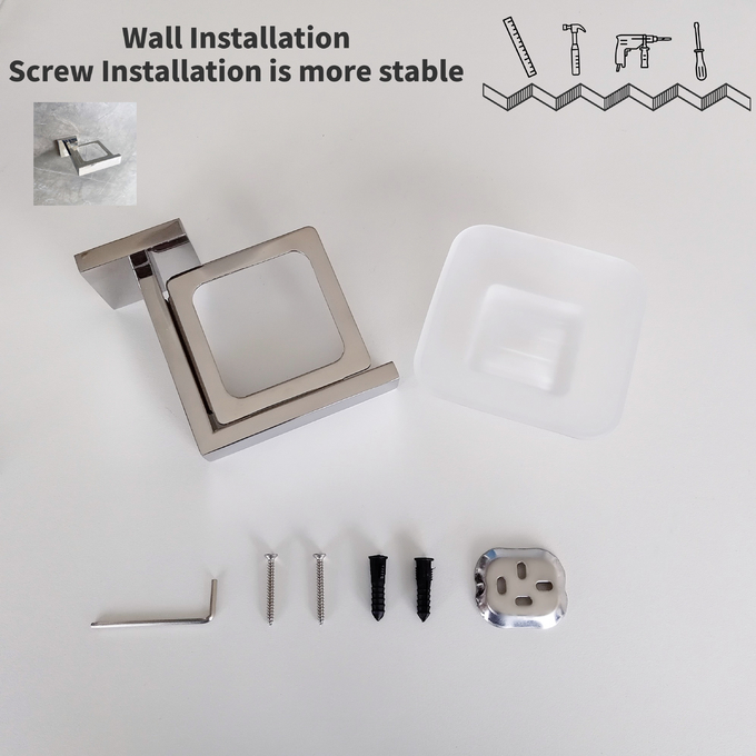 Minimalist Design Soap Dish Holders Square Stainless Steel 304 Metal Soap Holder
