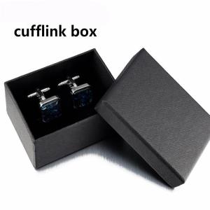 China Small Black Gift Packaging Box Rigid Ring Tag Cufflink Gift Box wholesale