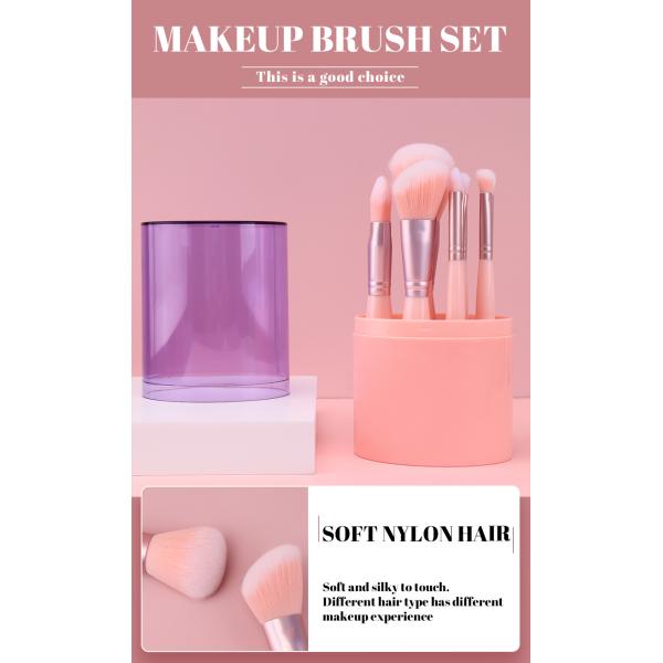 Ergonomic 10pcs Mini Travel Makeup Brush Set Plastic Handle