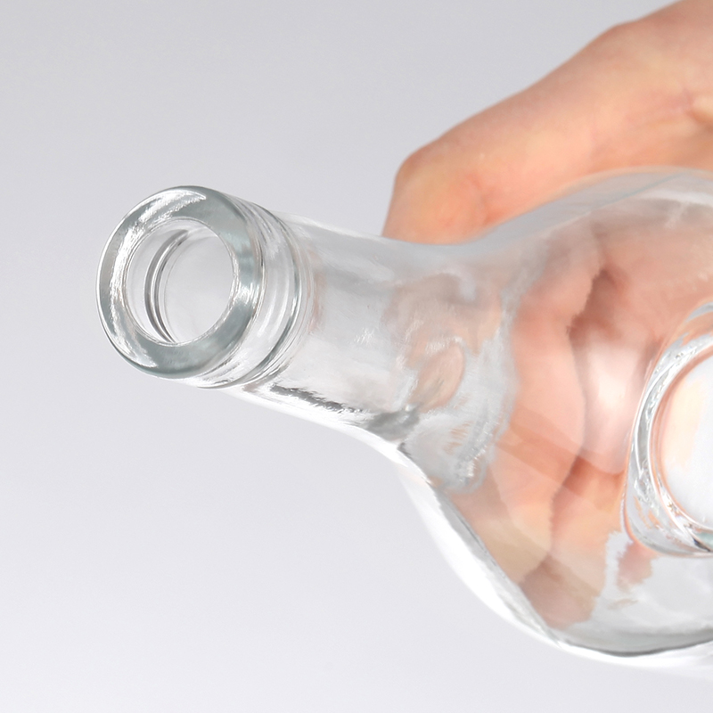 Rubber Stopper 500ml 800ml Clear Brandy Glass Bottle for Logo Acceptable Customer's