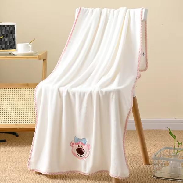 Plush Coral Velvet Face Towel Set Adorable Cartoon Design Perfect for Kids' Bath Time