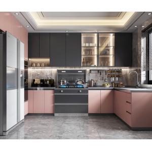 China Modern Grey Modular Kitchen Cabinet with Melamine Carcase on sale