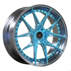 China 20inch 2 PC Piece Wheels Dark Polish Lips For Volkswagen T6 Monoblock Forged Brush Rims wholesale