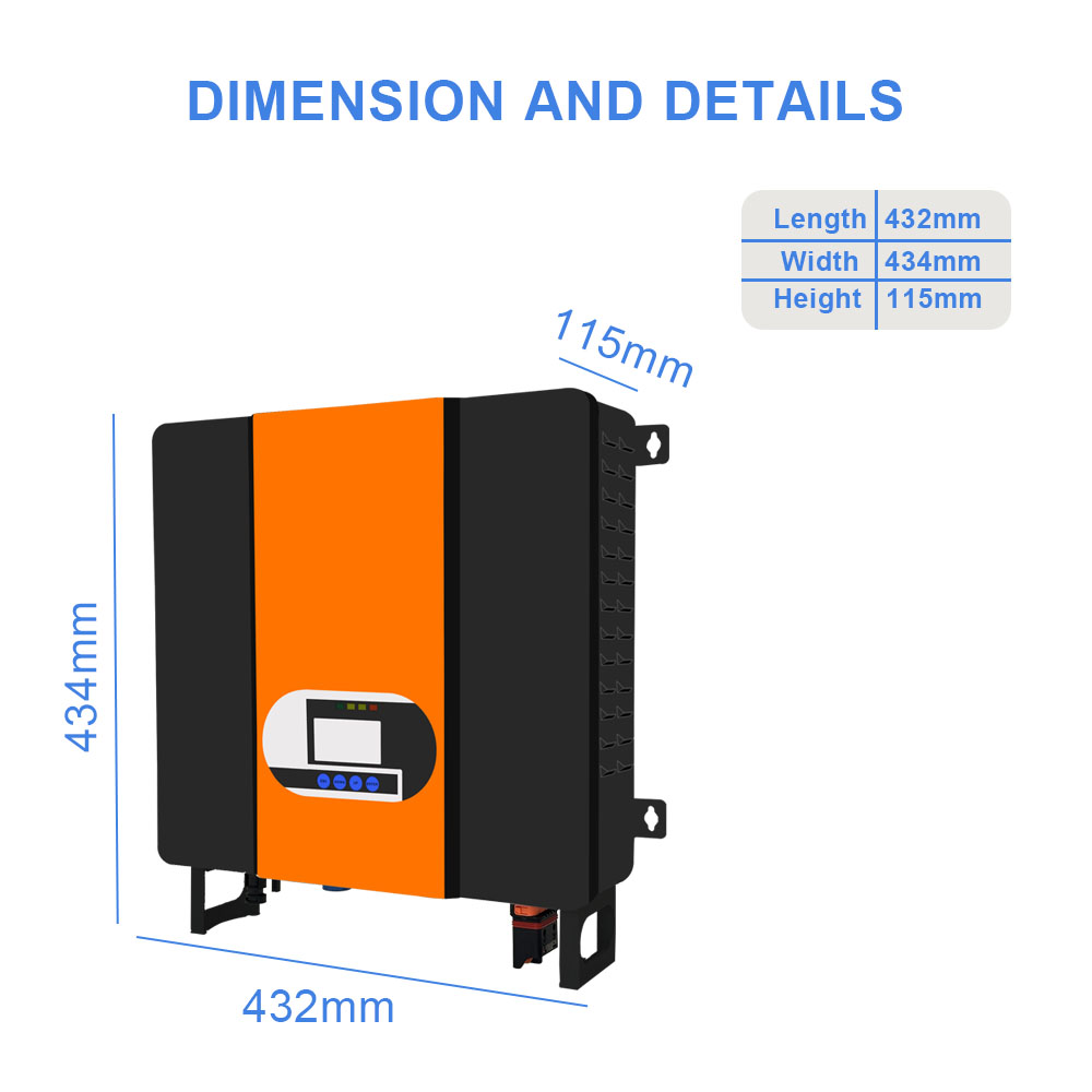 5500W 48V 5.5KW 230VAC Solar Hybrid Inverter With WIFI Monitoring Function