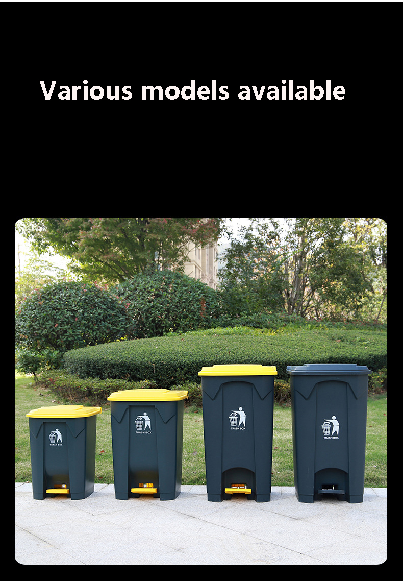 Factory High Quality 13 Gallon Street Garden Double Recycle Trash Can Foot Pedal Dustbin for Outdoor