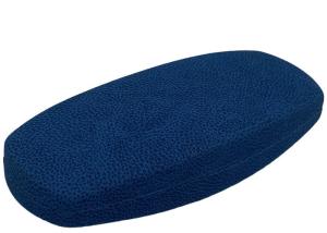 China Blue Iron Frame Clamshell Hard Leather Glasses Case wholesale