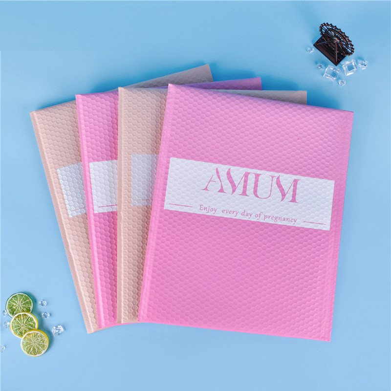 Light Pink PO PE Gift Postage Poly Bubble Mailers Matte Vanishing
