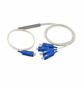 China 1x4 SC UPC 9/125 Um G657A1 0.9mm White Cable Mini PLC Splitter wholesale