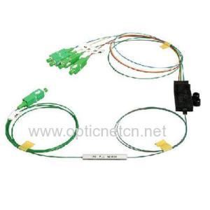 China 1x4 PLC Optical Splitter , Fiber Optic Cable Splitter Low Insertion Loss wholesale