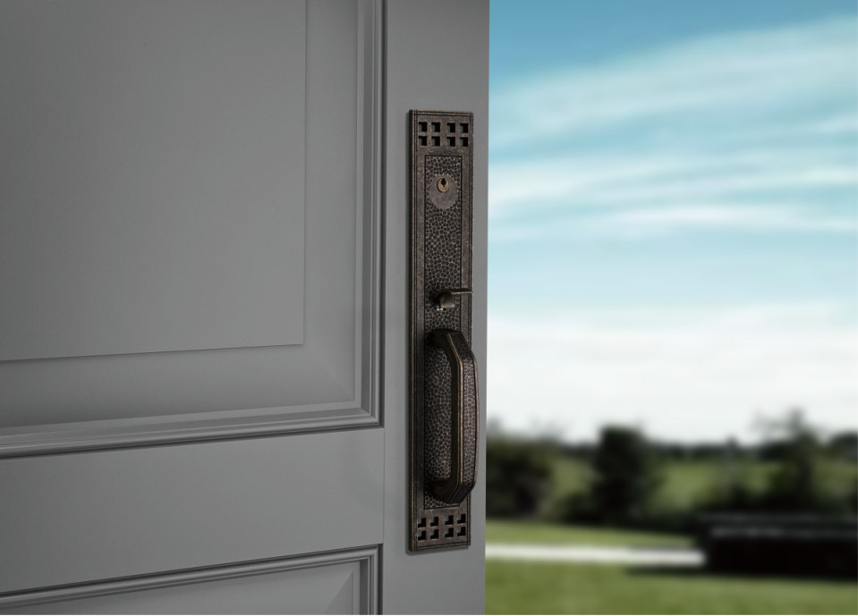 Brass Lever Lock Door Handle , 66mm 144.2mm Interior Door Lever Handles