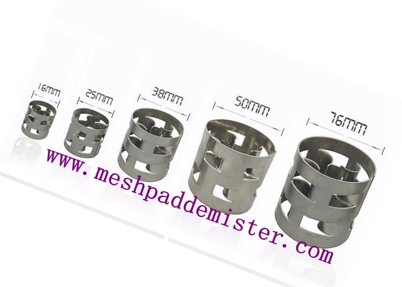 25mm 304 Metal Pall Ring Distribution Of Gas Liquid Tower Packing