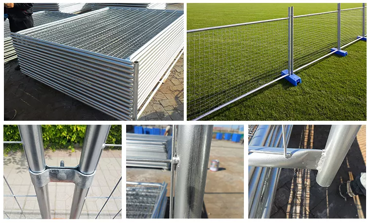 32mm O.D Security Temporary Outdoor Fence Corrosion Resistant