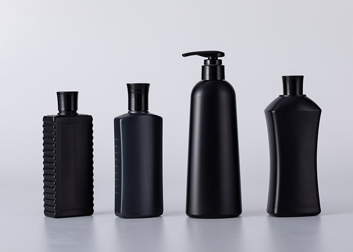 Black 500ml Frosted Plastic Bottle For Cosmetic Packaging