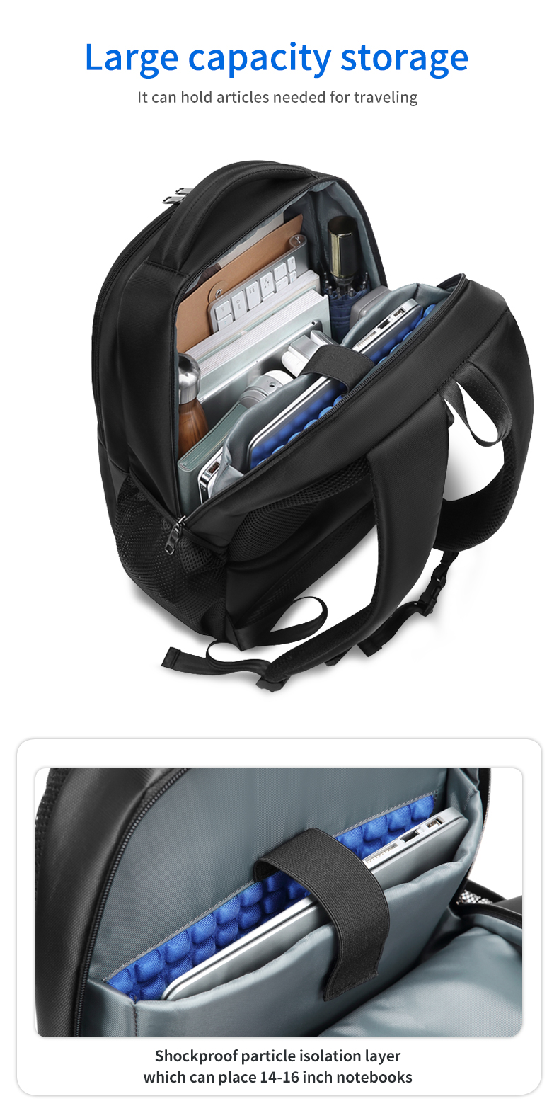 Wholesale new high quality custom logo oem business men waterproof school bags laptop backpack for men