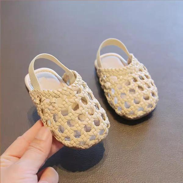 Y-Z Casual Bohemian Style Baby Flat Slippers Comfortable Roman Home Decor Sandals for Children 1-2 Years