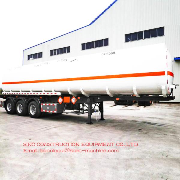 Tri axle Heavy Duty Semi Trailers Carbon Steel Oil Tank / Fuel Transport Tanker