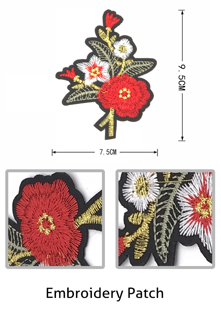 Flower Embroidery Designs Patches / Elegant Patches Classical Diverse Color