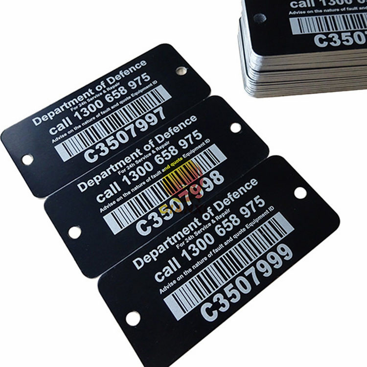 Encoding NFC Asset Tags Anodized Aluminium Sticker With Laser Etched Metal QR Code Barcode