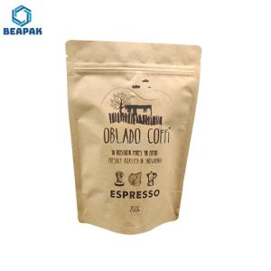 China Coffee Paper Kraft Packaging 8oz Aluminum Stand Up Pouch wholesale
