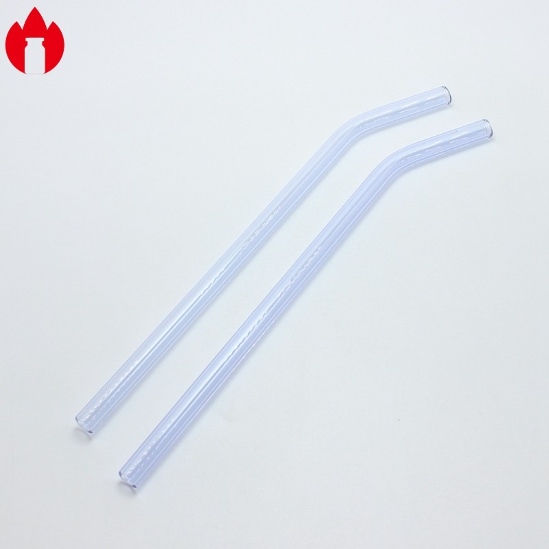8*200mm Blue Color Borosilicate Glass Straw For Drinking
