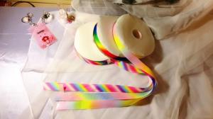 China Customized Size Rainbow Grosgrain Ribbon 100% Polyester Material wholesale