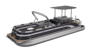 China 15-18 person Aluminum Pontoon Boat 8.2m Length For Fishing And Cruising wholesale