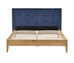 Sunny Blue Linen Fabric Bed Frame With Headboard CE Certification