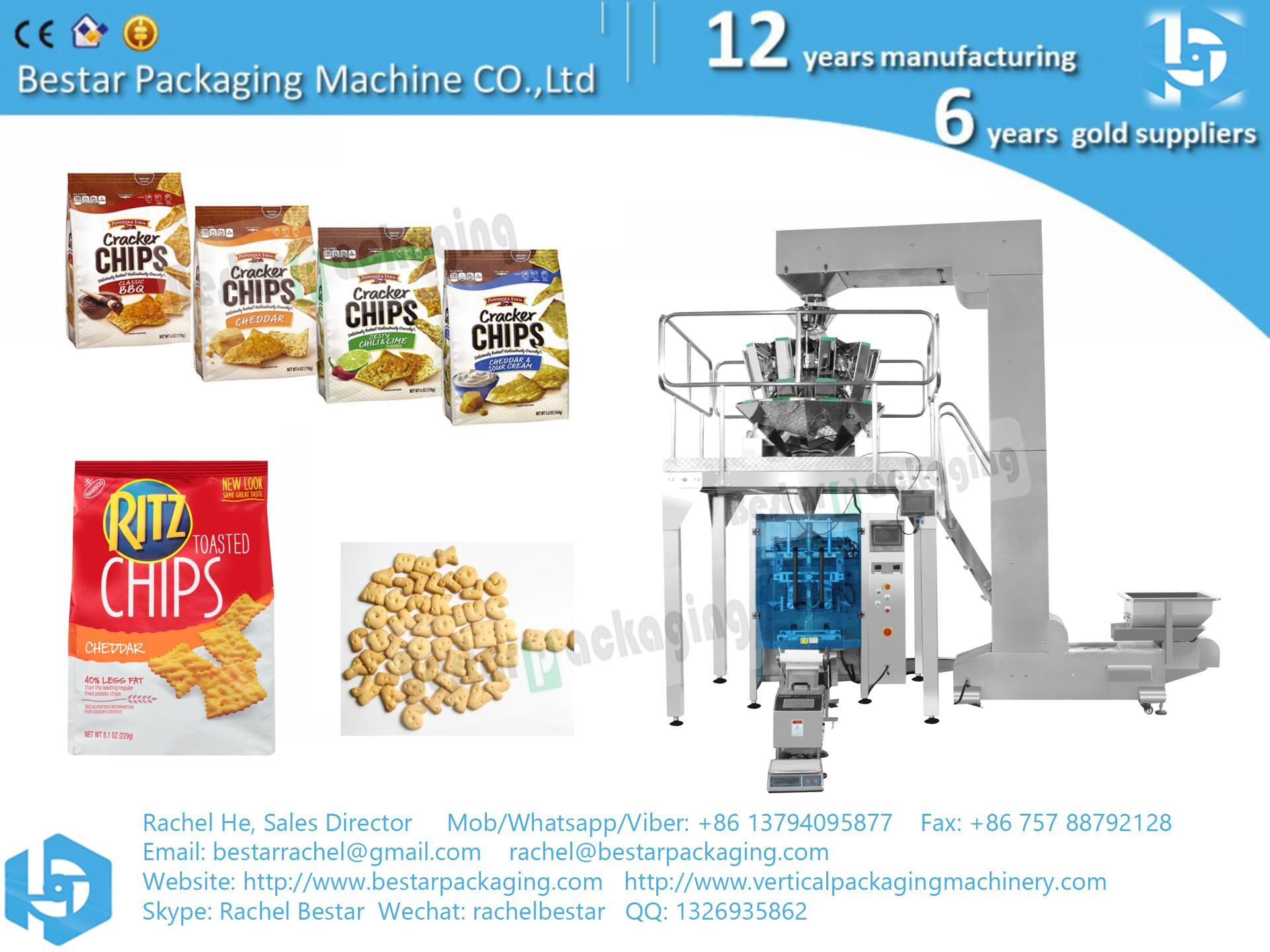 PE film automatic weighing and packing machine for granule snack biscuit