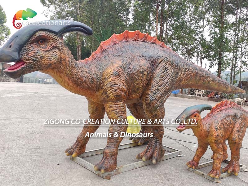 Theme Park Life Size Animatronic Dinosaur Parasaurolophus Realistic Dinosaur Model For Amusement Park